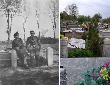 Zdjęcie wykonane w 1942 roku przed grobowcem Wielopolskich